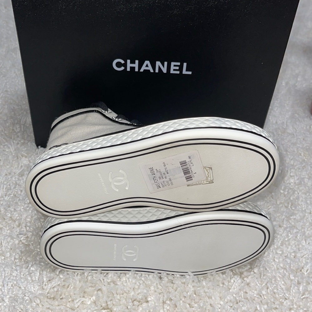 CHANEL 19C High Top Cruise Sneakers 36.5 - Picture 2 of 9
